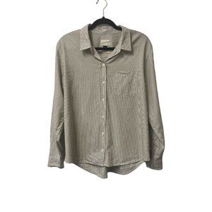 UNIVERSAL THREAD STRIPED SHIRT BUTTON DOWN LONG SLEEVE WOMEN’S LARGE CLASSIC FIT
